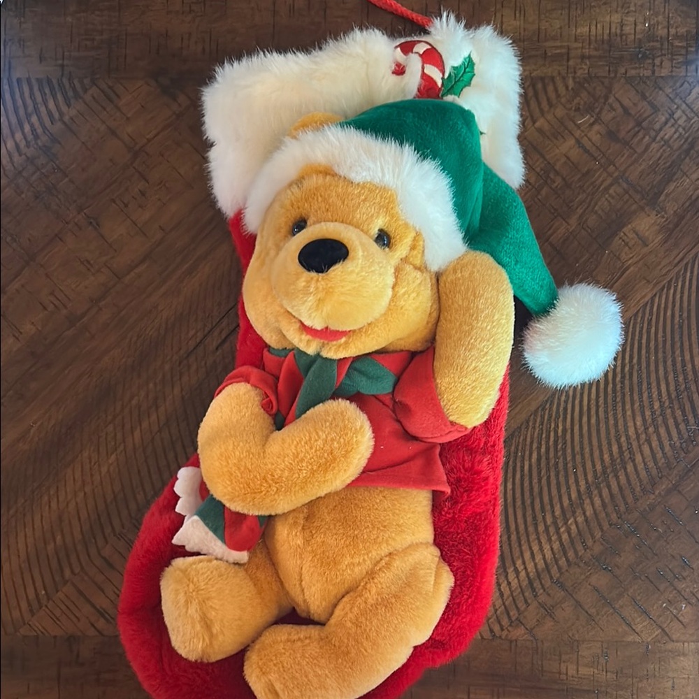 Winnie The Poo Cute Bear Plush Christmas Stocking